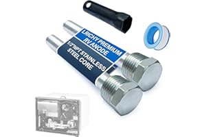 Lrichy 4.5" x 1/2" NPT RV Water Heater Anode Rod Replacement for Atwood 91857 Tank Drain Plug, 2 Pcs, Rust-Resistant Hex Head, Soften Hard Scale and Keep Heating Element Clean & Efficient