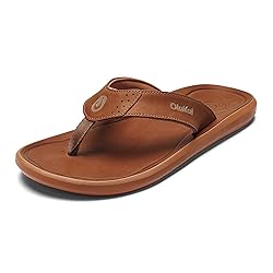 OLUKAI Pili Men's Leather Sandals, Sleek