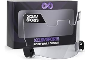 XCLSV SPORTS Football Helmet Visor - Clear, Anti-Fog, Scratch-Resistant – UV Block - Universal Fit for Youth & Adult Helmets - Easy Install Lacrosse Visor - Maximum Clarity & Face Protection