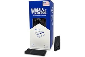 Wobble Wedges Rigid Plastic Shims, 75 Pack - MADE IN USA - Multi-Purpose Shim Wedges for Home Improvement & Work - Plastic Wedge, Table Shims, Toilet Shims, Furniture Levelers, & Leveling Feet - Black