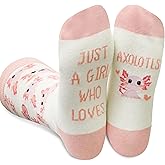 InnoBeta Axolotl Gifts Socks for Girls,Women, Pink, Just a Girl who Loves Axolotl