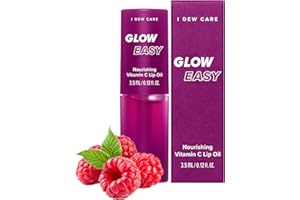 I DEW CARE Lip Gloss - Glow Easy Raspberry | Jojoba Seed Oil, Vitamin C, Pigmented Glossy Stain, Hydrating, Korean Makeup, Pink Color, Moisturizing, Nourishing Crystal Glass Clear, 0.20 FL Oz
