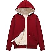 Flygo Women Winter Hoodies Zip Up Fleece Sherpa Lined Warm Sweatshirts Jacket