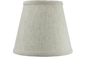 HOMECONCEPT Textured Oatmeal Hard Back Lampshade with Clip-on Fitter - Perfect for Small Table Lamps, Desk Lamps, and Accent Lights -Small, Off-White
