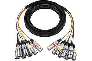 EBXYA 10ft 8 Channel XLR Snake Cables - 8 Colored XLR Male to Female Snake Cable for Live, Recording, Studios