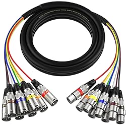 EBXYA 10ft 8 Channel XLR Snake Cables - 8 Colored
