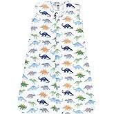 Hudson Baby Unisex Baby Cotton Sleeveless Wearable Sleeping Bag, Sack, Blanket, Dinosaurs, 12-18 Months