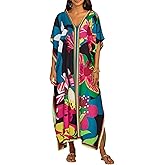 Bsubseach Women Plus Size Kaftan Dress Swimsuit Cover Up Caftan Maxi Beach Dresses Cover Ups