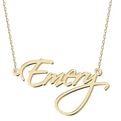 UMAGICBOX Personalized Emery Name Necklace 18K Gold