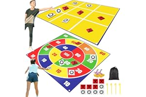 WYRJXYB 2-in-1 Giant Easter Bean Bag Toss & Large Tic Tac Toe Outdoor Games for Kids Adults-4.5ft Giant Outside Lawn Yard Camping Field Day Games for Kid Family-Backyard Fun Carnival Easter Party Giant Games