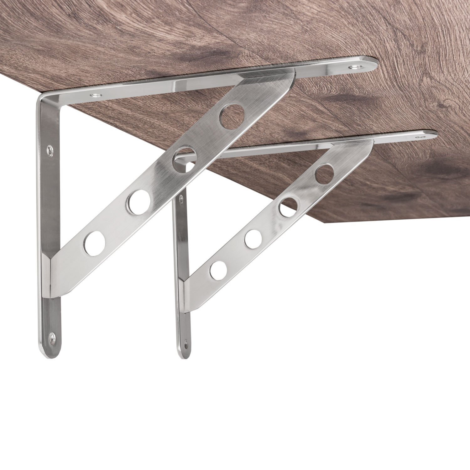 Gedotec® Design Wardrobe Shelf Bracket Rack Mount Model Singa on Steel | Solid Stainless Steel Finish 40 kg | Brand Quality for Your Living Room
