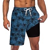 UNICOMIDEA Men Swim Trunks with Compression Liner 9 Inch Long Board Shorts