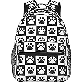 Fiokroo Cue Dog Paws Backpack School Bag For Students Teens Men Women Laptop Backpacks Travel Daypack Bag With Multiple Pockets
