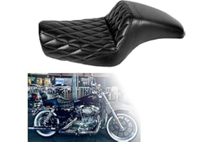 NANSENJPMP Two up Seat, Driver+Passenger Seat Cushion, Stepped Type, For Harley-Davidson Sportster Iron XL883 XL1200 (2004-2006)&(2010-2022) / Half Diamond/Suitable for Greater than 3.3GAL
