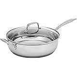 Amazon Basics Stainless Steel Saute Pan with Lid, 5.5-Quart