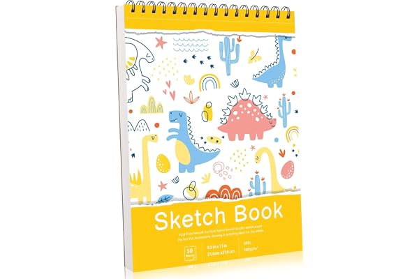 Sketch Book 8.5×11 inch, Spiral Bound Sketch Pad 50 Sheets (68lb/100gsm), Acid-Free Sketchbook for Drawing Painting Sketching, Art Paper Drawing Supplies for Teens Adults Artists Ideal Gifts