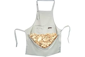 DAFENCHI Wood Carving Apron with Chip Catcher, Canvas Woodworking Carving Apron with Large Pouch for Catching Wood Chips, Adj