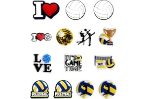 lovinglove Sports Shoe Charms for Clog Shoe Decoration,Baseball Volleyball Softball Soccer Football Basketball Hockey Shoe Charms Accessories Pack for Boy Girl Women Men