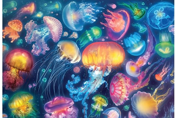 Buffalo Games - Jellyfish Fantasy - 1500 Piece Jigsaw Puzzle for Adults Challenging Puzzle Perfect for Game Nights - 1500 Pie
