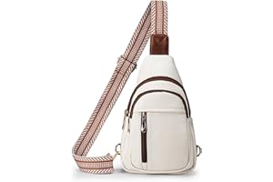 GLOSIW Crossbody Bags for Women RFID Blocking Sling Bag for Women Vegan Leather Fanny Packs for Women Belt Bag (Beige)