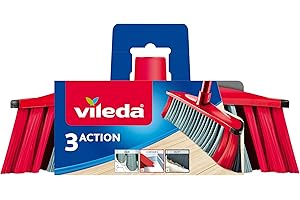 Vileda 142158 3-in-1 Natural Broom(Only Comes with Brush Head No Handle Included)