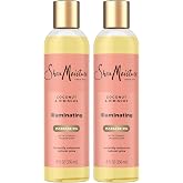SheaMoisture Massage Oil, Illuminating Coconut &amp; Hibiscus 2-Pack, 8 Oz Ea | Rich Moisture Body Oil with Fair Trade Shea Butter, Songyi Mushroom &amp; Hydrating Hibiscus | Instantly Enhances Natural Glow