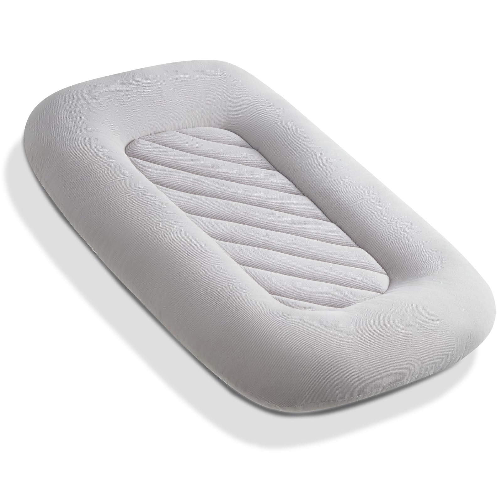 Photo 1 of Baby Lounger for Newborn Infant Lounger for Tummy Time, Reversible Newborn Essentials 35" x 21" (Light Grey)