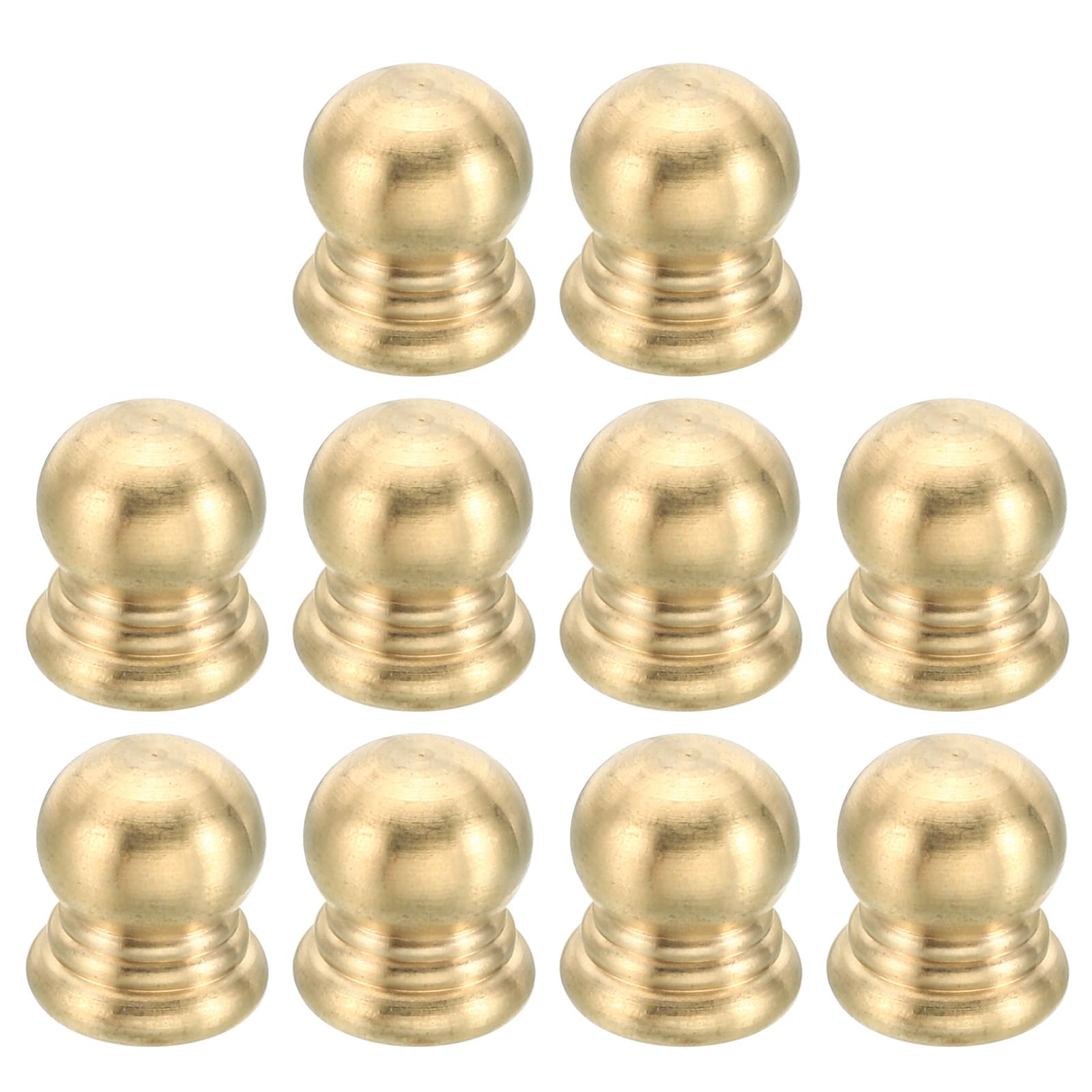 PATIKIL M6x1 Thread Brass Cap Nuts Knob, 10 Pack Lamp Finial Decoration Screw Caps Nut Handle Knob Decoration for Lighting Furniture Cabinet, 10mm
