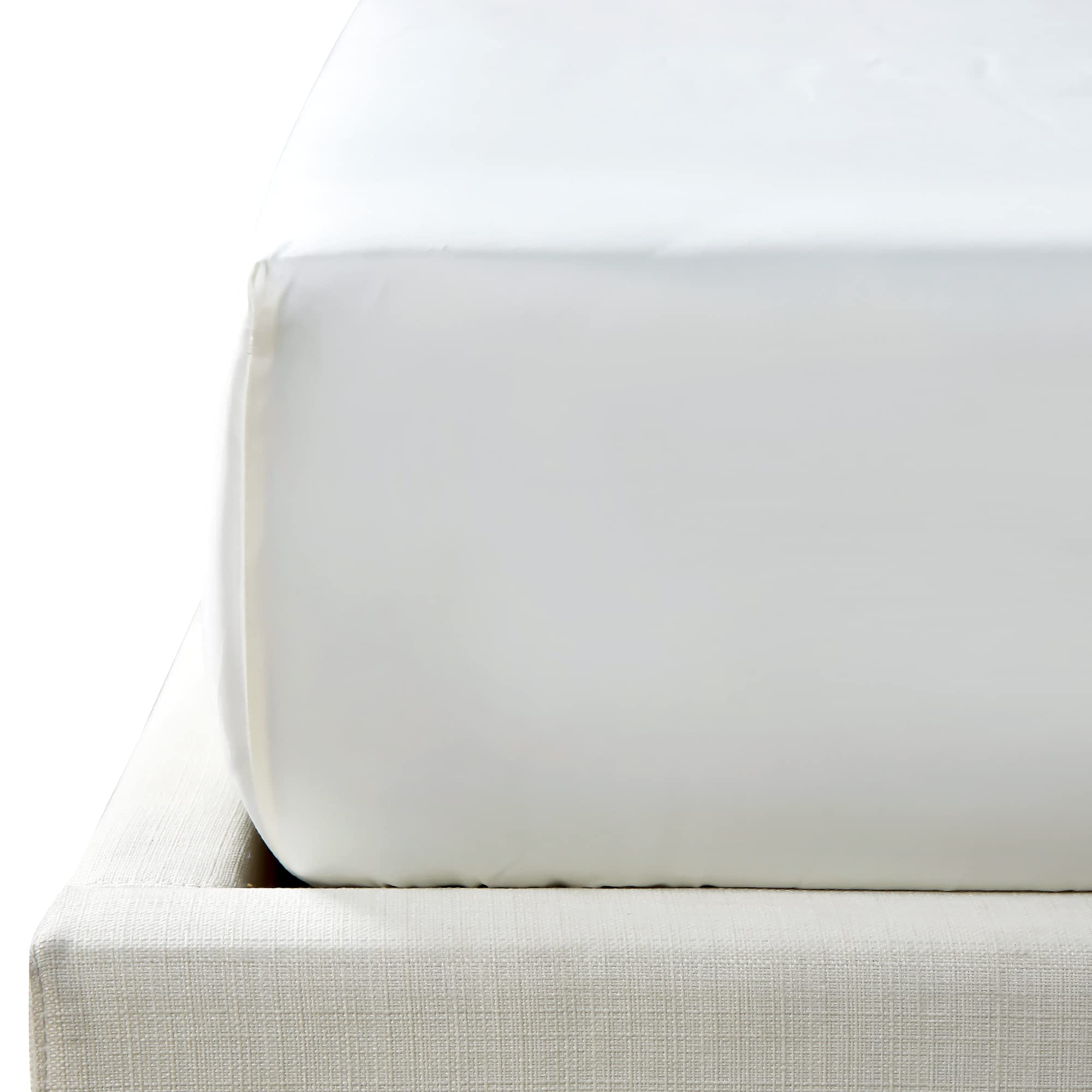 NTBAY 500 Thread Count 100% Egyptian Cotton Single Fitted Sheet, Super Soft Cozy and Breathable Deep 12" / 30cm Fitted Bed Sheet, White