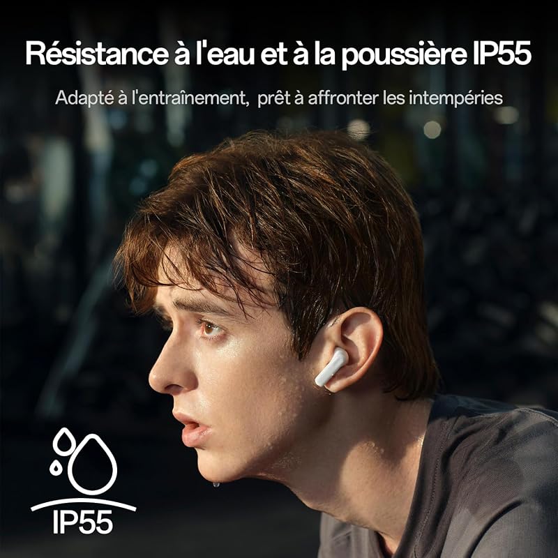 Enco Buds3 Écouteurs Bluetooth 5.4 12.4mm 48h IP55, Snow White — photo 6 sur 7