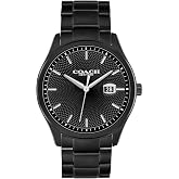 COACH Men's Oliver 3H Quartz Watch, 41mm Case Size, Stainless Steel Bracelet, Date Display, Classic for Every Day - Gift for Him