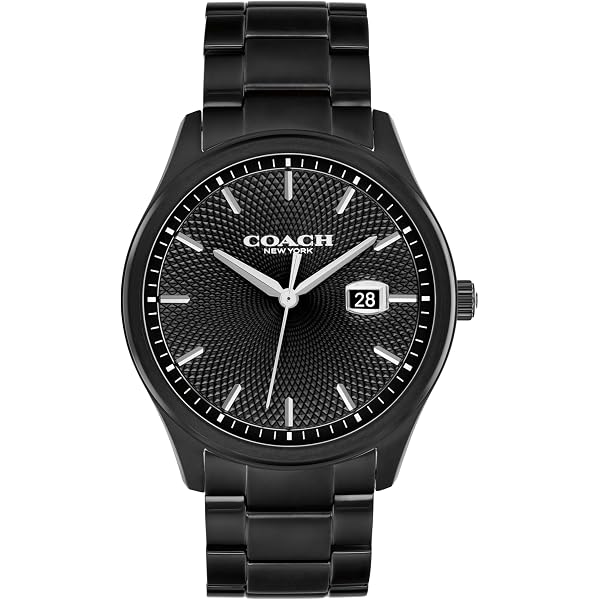 Coach Black Rubber Link Watch with Silver-Tone Dial-brand new battery Coach Rubber Band Stainless Steel Case Wristwatches for sale  main image 4