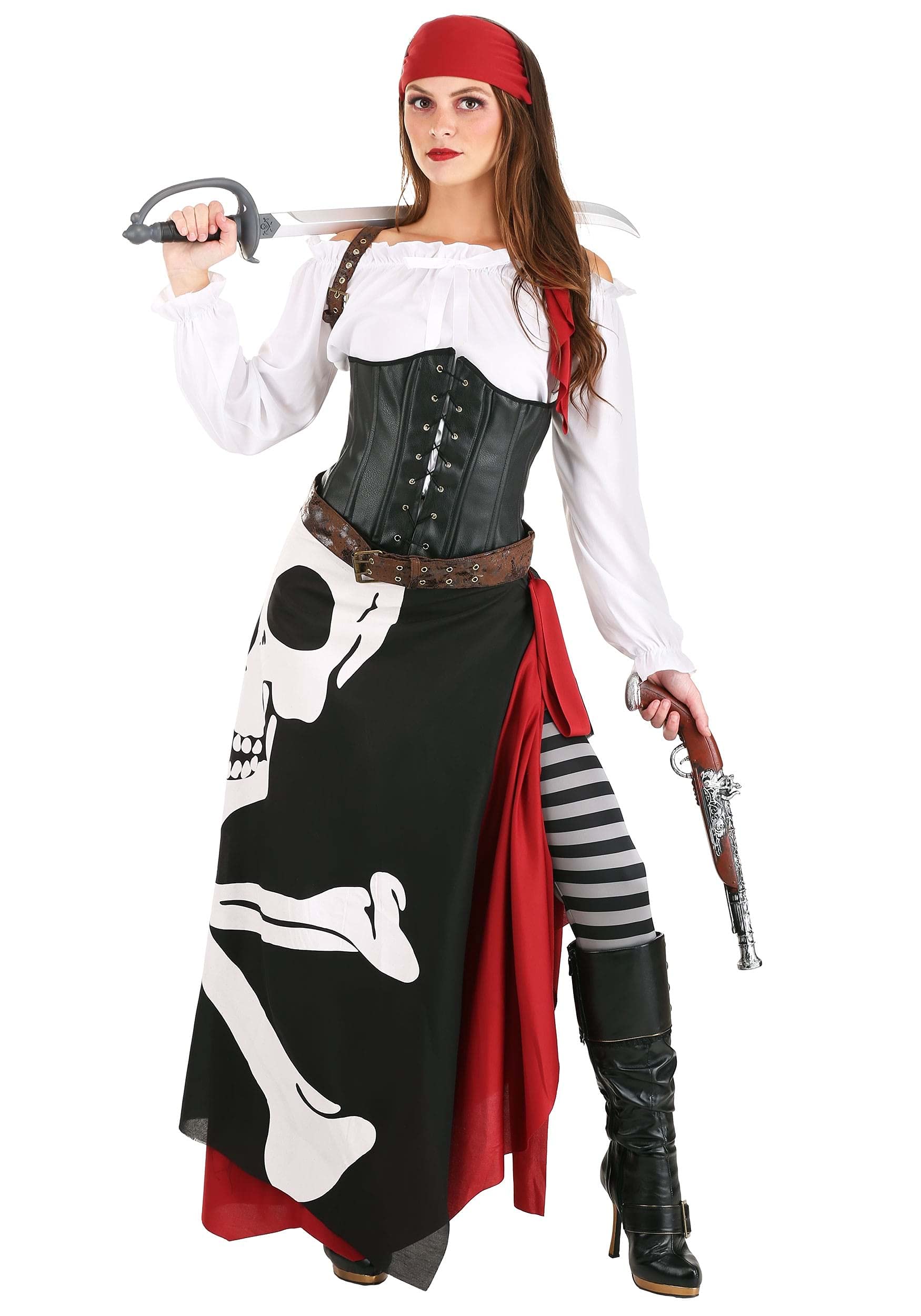 Mua Fun Costumes Women's Pirate Costume | Jolly Roger Flag Dress High Seas Lady  Captain Outfit for Halloween and Cosplay S trên Amazon Mỹ chính hãng 2026