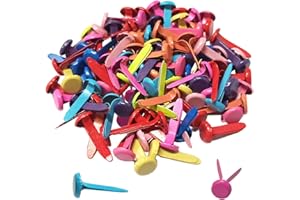 Lot de 100 mini attaches parisiennes en laiton plaqué 8 x 17 mm pour scrapbooking, loisirs créatifs, projets de bricolage (mu