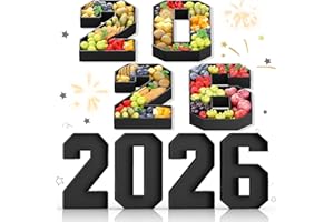 KAINSY 2026 Numbers for Charcuterie Fillable Cardboard Number 13.8'' Black 2026 Shaped Board Trays for New Year Graduation Party Decorations Food Candy Paper Mache Cupcake Pans Cookies Box Container