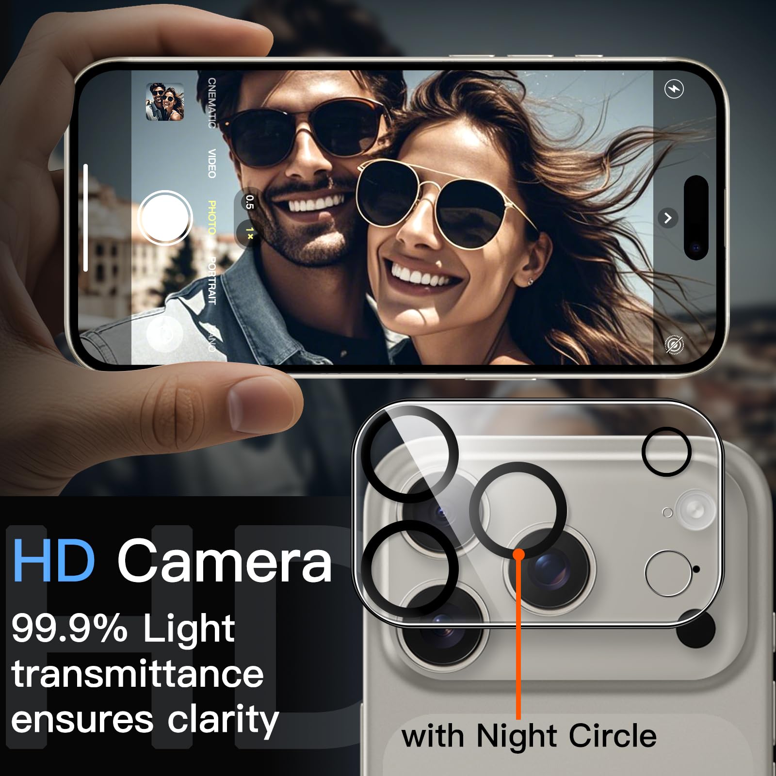 Camera Lens Protector for iPhone 17 Pro Max 6.9-Inch, 9H Tempered Glass, 3-Pack