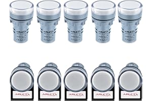 ARLETA Voltage 12V/24V/110V/120V Current 20mA Energy Saving LED Indicator Light Mounting Hole Size 22mm(7/8 Inch) White 10Pcs