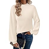 Zeagoo Sweaters for Women Fall Fashion 2025 Trendy Long Sleeve Turtleneck Pullover Lantern Knit Sweater Tops