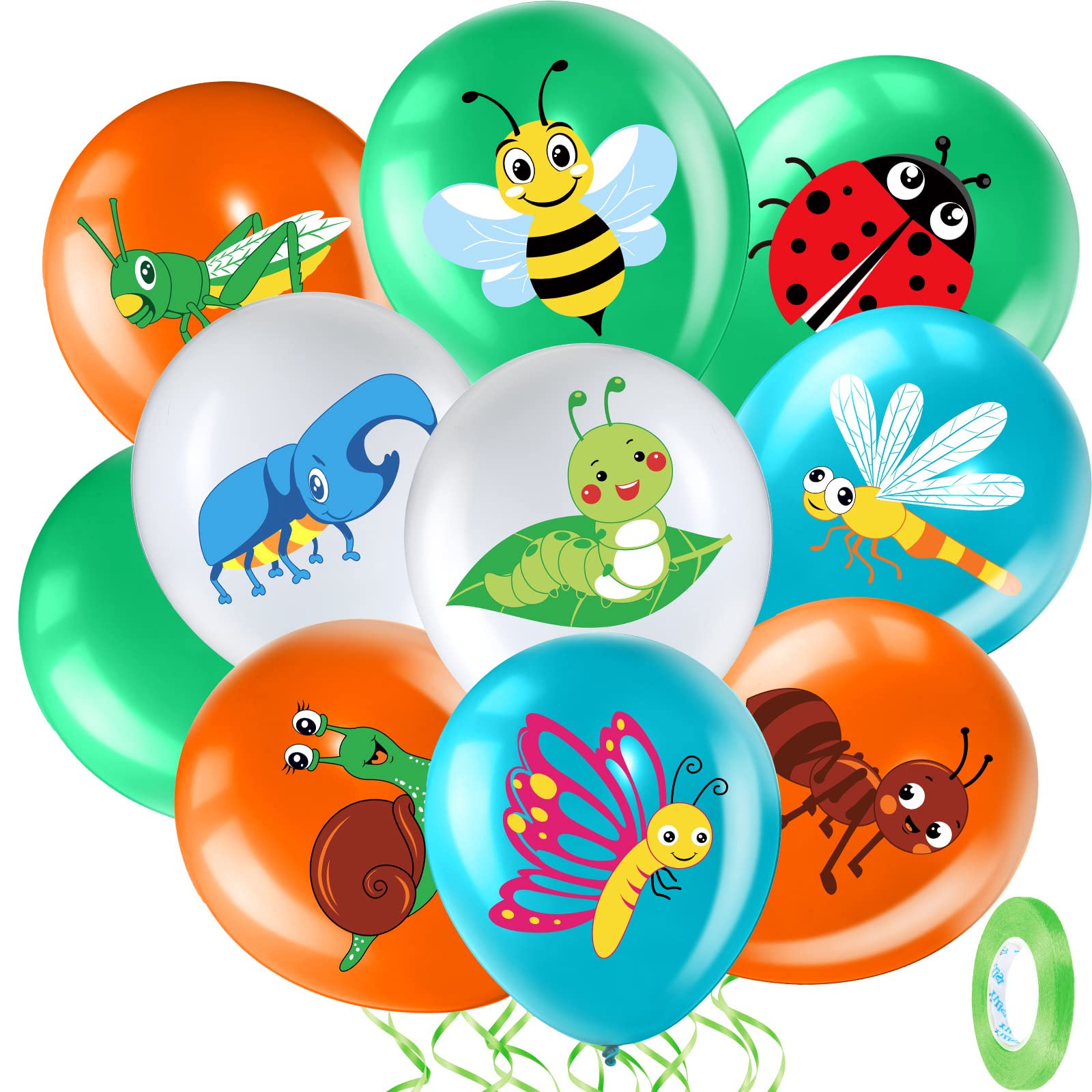 50 Pack Spring Summer Bug Birthday Party Decorations, 12 Inch Reptile ...