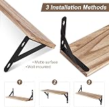 Uten Floating Shelves 2PCS Wall Mounted Shelf Solid Wood 30kg Load view 4