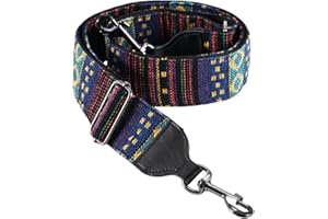 CLOUDMUSIC Banjo Strap Purse Strap Crossbody Guitar Strap For Shoulder Handbag With Gunmetal Hardware(Tribal Blue)