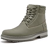 Athlefit Casual Men's Hiking Boots Fashion Lace up Combat Boots Low Heel Comfortable Ankle Booties