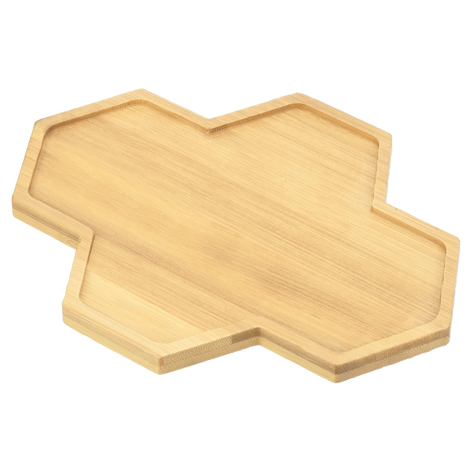 PATIKIL Plant Pot Saucer 7.5x5.7 Inch, Bamboo Polygonal Flower Drip Tray for Home Indoor