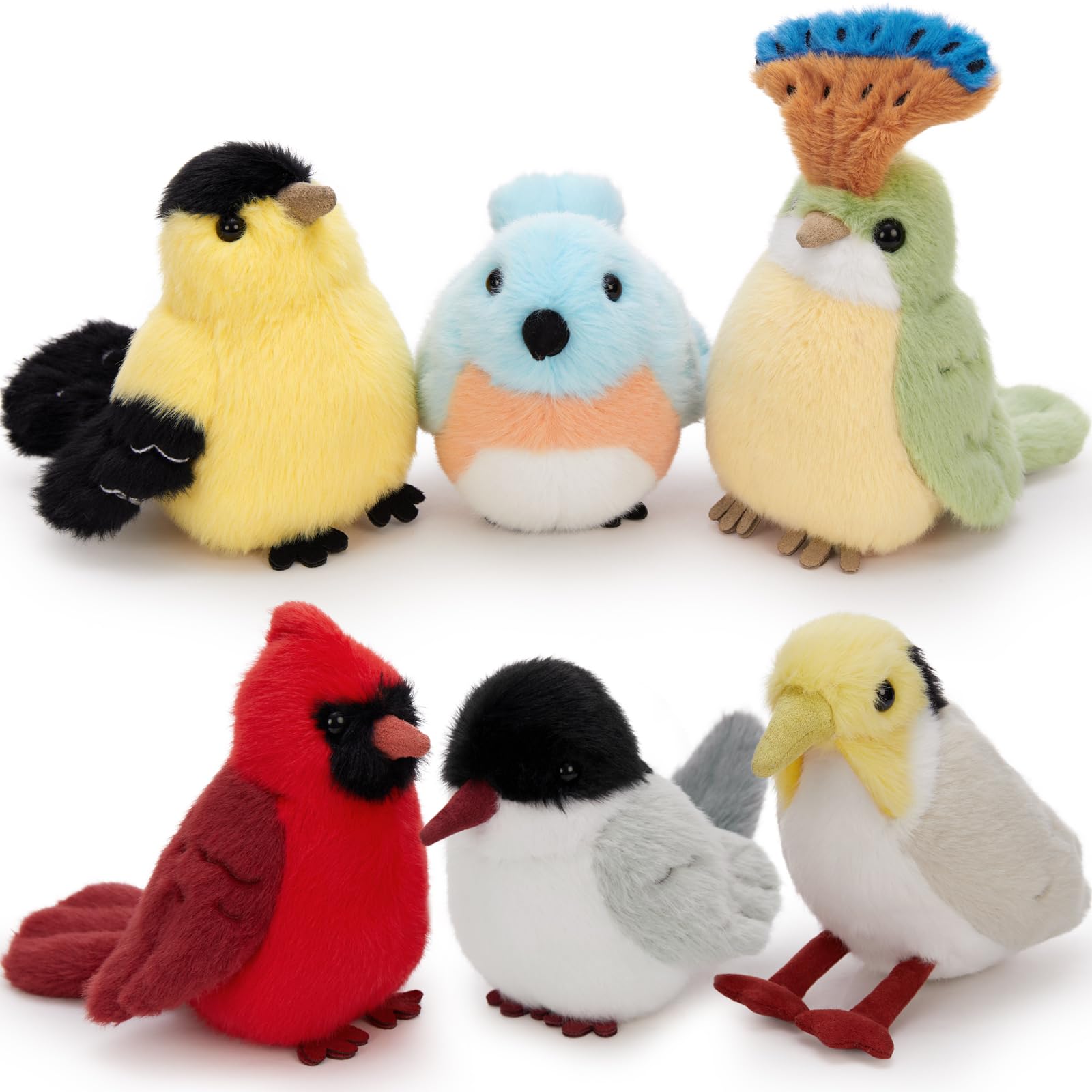 Photo 1 of Muiteiur 6 Pcs Bird Stuffed Animals Set,6 Inch Soft Plush Toy, Stuffed Animal Bulk for Kids Boys Girls, Bird Lovers, Birthday Theme Decor
