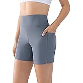 Cosmolle Women's 5" High Waisted Swim Board Shorts with Pockets Quick Dry UPF 50+ Beach Shorts with Liner