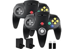 2 Pack for N64 Controller, iNNEXT Game pad Joystick for 64 - Plug & Play (Non USB Version) - Transparent Blue