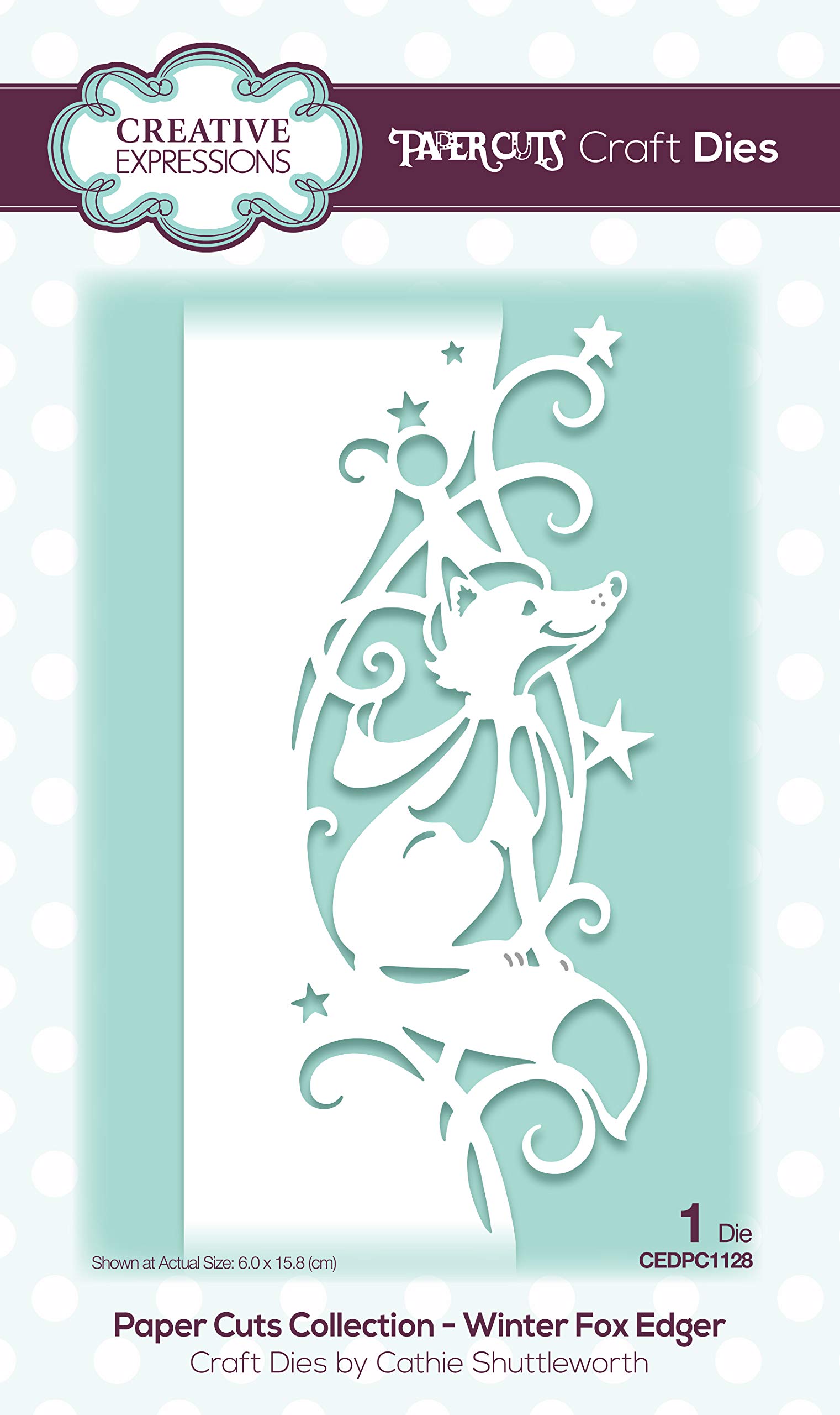 Creative Expressions Paper Cuts Edger - Winter Fox - Craft Die, Metal, 6 x 15.8 cm, CEDPC1128