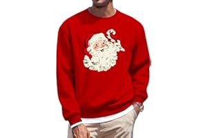 Christmas Fleece Sweatshirt for Men: Merry Christmas Sweater Xmas Pullovers Holiday Party Long Sleeve Tops