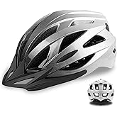 AISSTXOER Road Bike Helmet Adult Men & Women, Adjustable Lightweight Design (22-24.5 Inches) - Vented, Removable Visor & Reflective White, for Day and Night Commuting & Sports | CPSC Certified