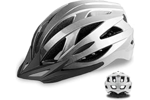 AISSTXOER Road Bike Helmet Adult Men & Women, Adjustable Lightweight Design (22-24.5 Inches) - Vented, Removable Visor & Reflective White, for Day and Night Commuting & Sports | CPSC Certified